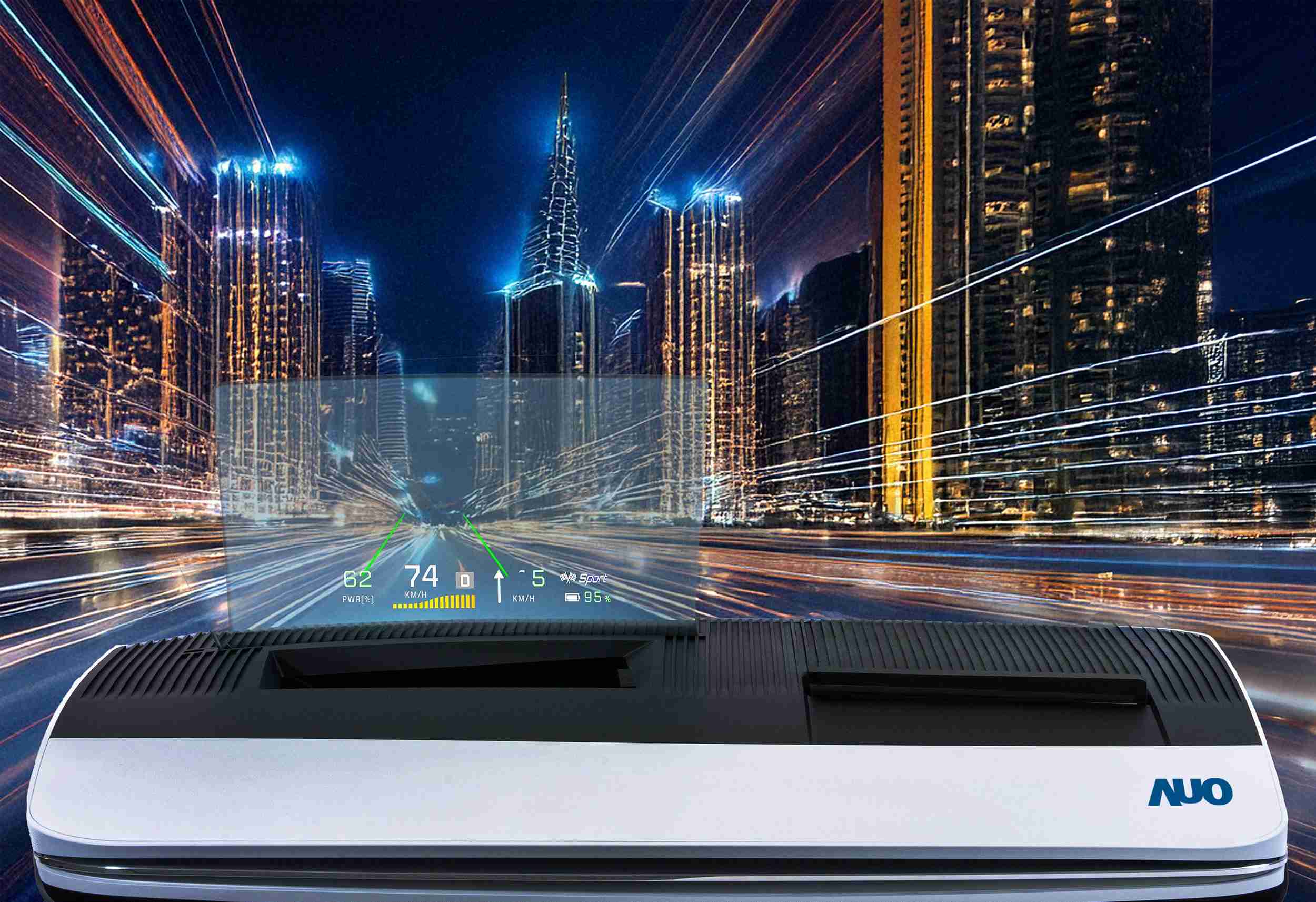 尊龙集团推出13吋Micro LED抬头显示器，，提供高入眼亮度、、高色彩饱和度的显示质量，，，在阳光下或黑暗中都清晰可见，，，，并利用Micro LED模块体积小的优势，，，，解决车用空间有限的痛点